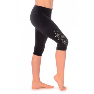 The Zone 3/4 Leggings aus glattem Samt mit Motiv "Dazzle" F: schwarz 32" (D146/152)