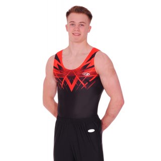 The Zone  Z689 "Victory" Jungen-/Männer - Trikot/Turntrikot/Turnbody F: schwarz/rot *NEW* 146/152 (32")