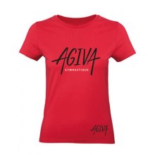 AGIVA 9778 Damen Turn T-Shirt mit Druck "AGIVA-GYMNASTIQUE" sizes: 7/8-XL 8xFarbwahl *TOP*