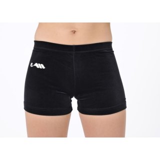 Min-Short/Hotpant aus Samtstoff glatt F: schwarz - Christian Moreau 152 (12 Jahre)